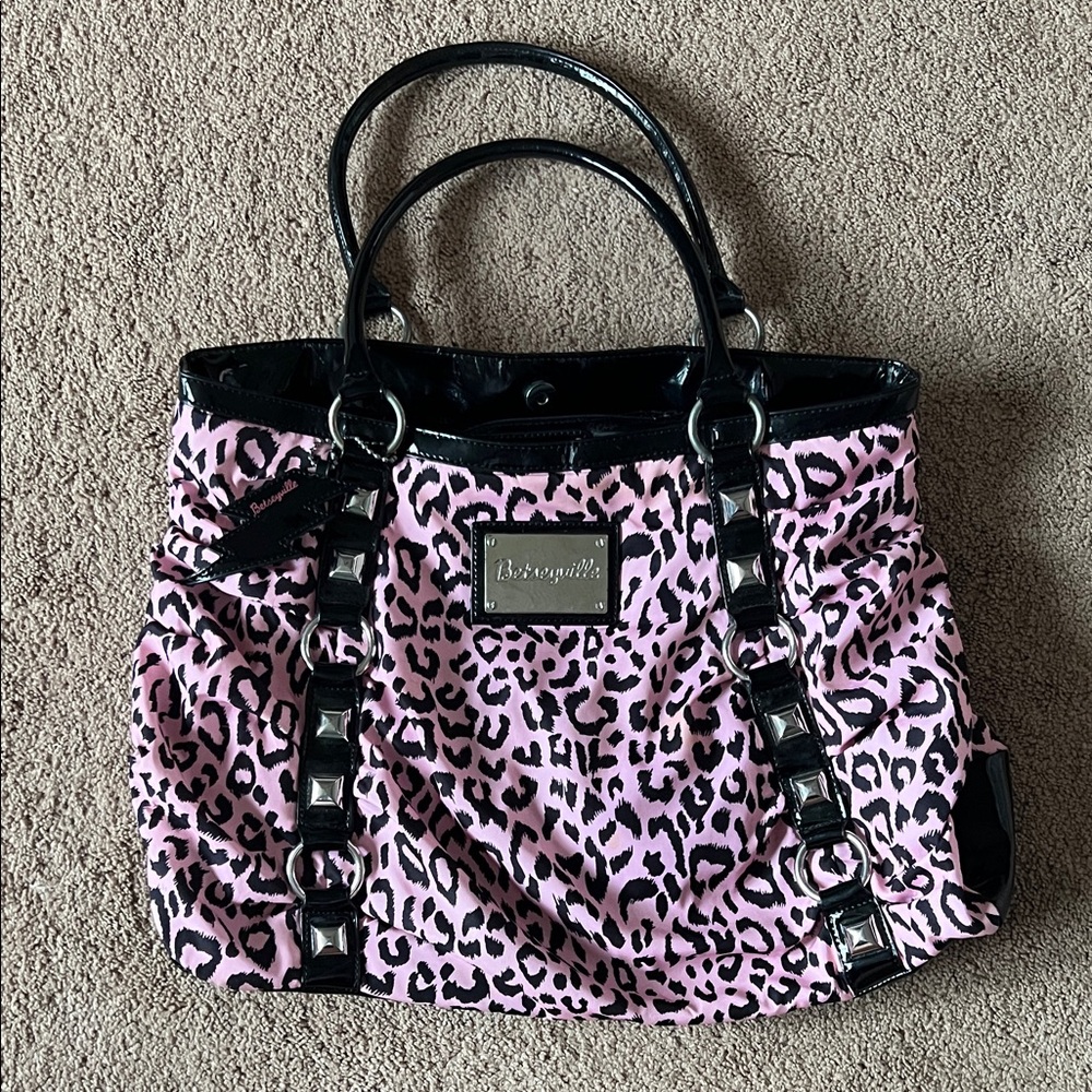 Betsey Johnson Betseyville Pink Leopard Handbag